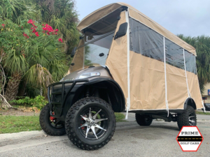 golf cart enclosure, advanced ev enclosure, golf cart rain enclosure