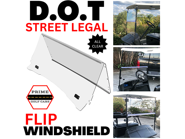 dot golf cart windshield, new golf cart accessories, prime cart parts