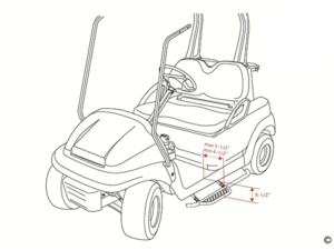 golf cart nerf bars, side nerf bars for golf cart, lifted golf cart